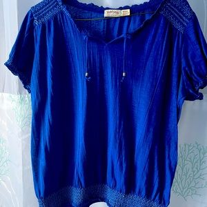 💥💥 FADED GLORY Bright Blue Peasant Blouse.